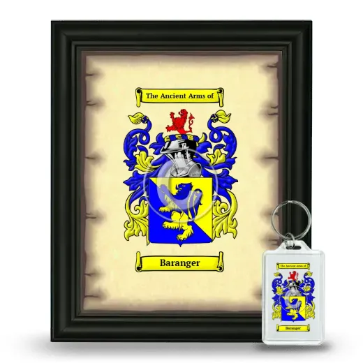 Baranger Framed Coat of Arms and Keychain - Black