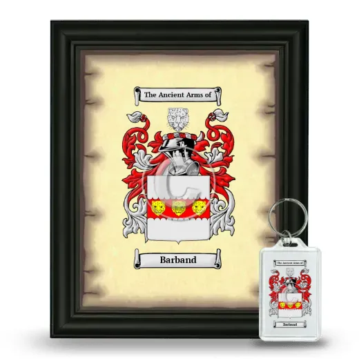 Barband Framed Coat of Arms and Keychain - Black
