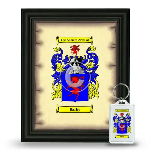 Barby Framed Coat of Arms and Keychain - Black