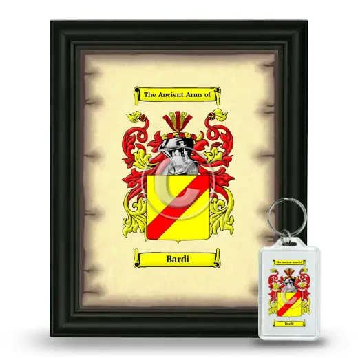 Bardi Framed Coat of Arms and Keychain - Black