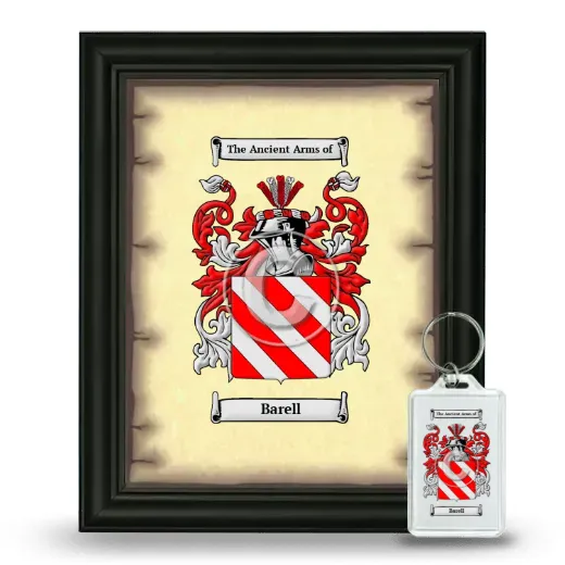 Barell Framed Coat of Arms and Keychain - Black