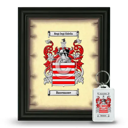 Baremore Framed Coat of Arms and Keychain - Black