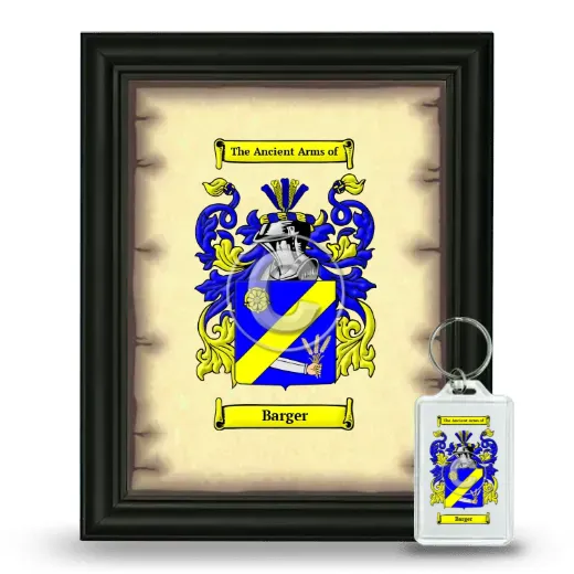 Barger Framed Coat of Arms and Keychain - Black