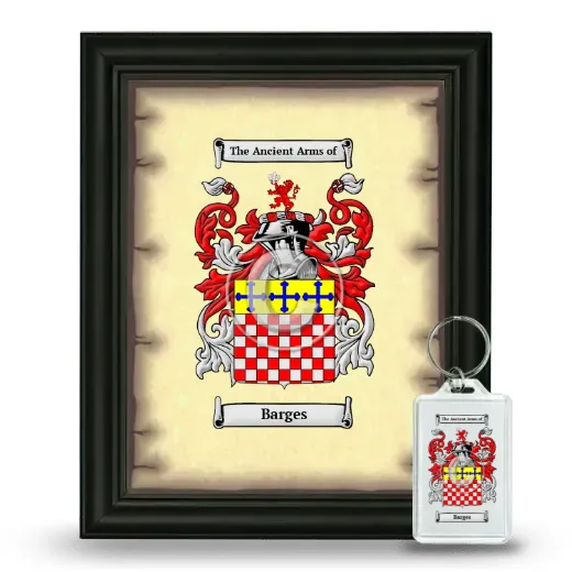Barges Framed Coat of Arms and Keychain - Black