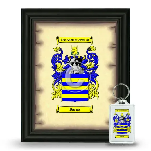 Barna Framed Coat of Arms and Keychain - Black