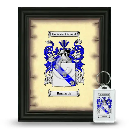 Barnarde Framed Coat of Arms and Keychain - Black