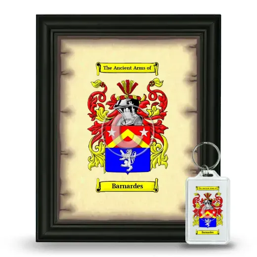 Barnardes Framed Coat of Arms and Keychain - Black