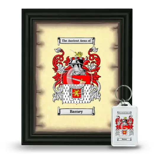 Barney Framed Coat of Arms and Keychain - Black