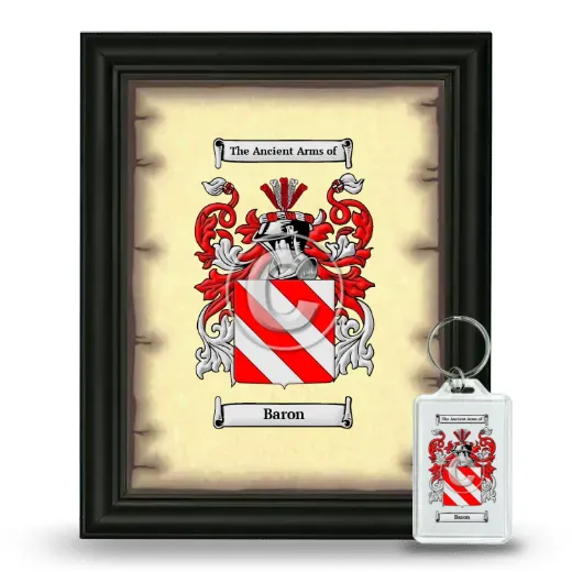 Baron Framed Coat of Arms and Keychain - Black