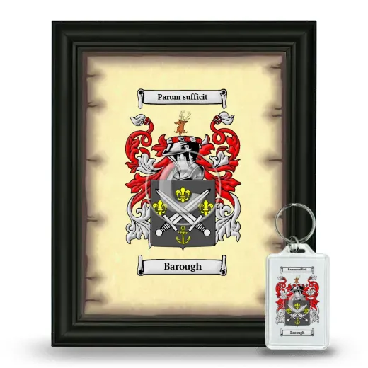Barough Framed Coat of Arms and Keychain - Black