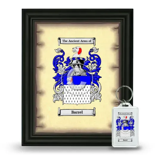 Barrel Framed Coat of Arms and Keychain - Black