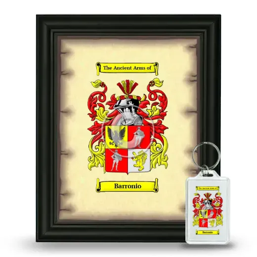 Barronio Framed Coat of Arms and Keychain - Black