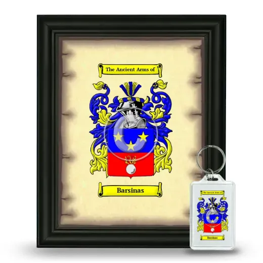 Barsinas Framed Coat of Arms and Keychain - Black