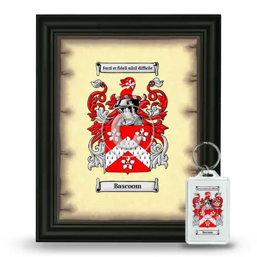 Bascoom Framed Coat of Arms and Keychain - Black