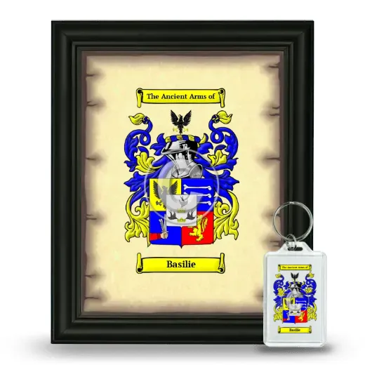 Basilie Framed Coat of Arms and Keychain - Black