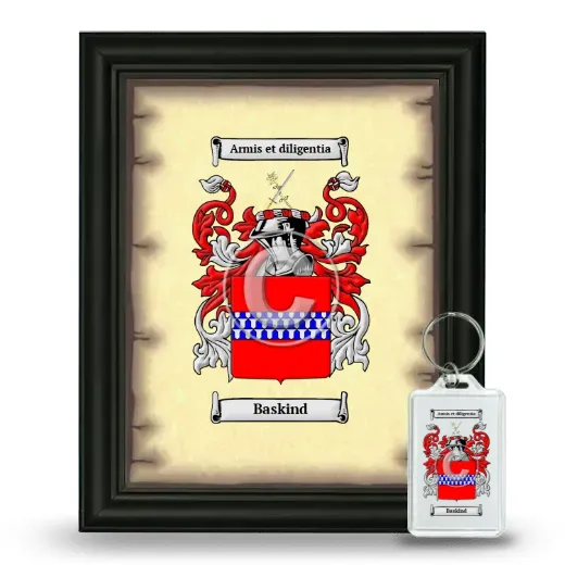 Baskind Framed Coat of Arms and Keychain - Black