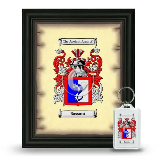 Bassant Framed Coat of Arms and Keychain - Black