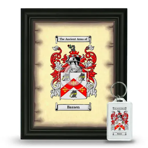 Bassen Framed Coat of Arms and Keychain - Black