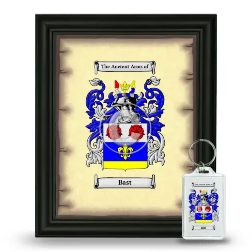 Bast Framed Coat of Arms and Keychain - Black
