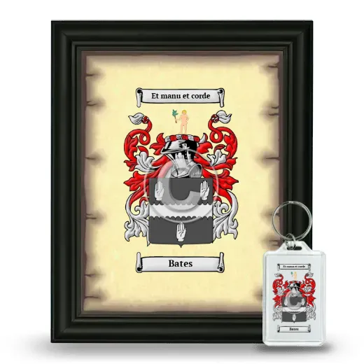 Bates Framed Coat of Arms and Keychain - Black