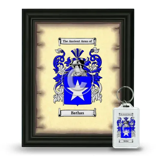 Bathas Framed Coat of Arms and Keychain - Black