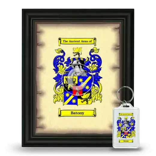 Batony Framed Coat of Arms and Keychain - Black