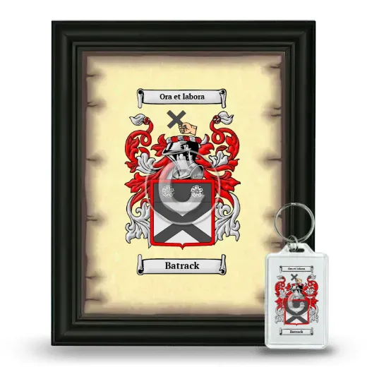 Batrack Framed Coat of Arms and Keychain - Black
