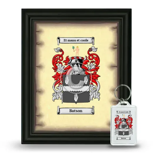 Batson Framed Coat of Arms and Keychain - Black