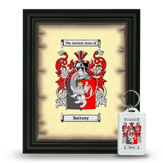 Battany Framed Coat of Arms and Keychain - Black