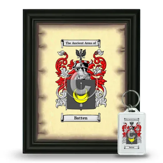 Batten Framed Coat of Arms and Keychain - Black