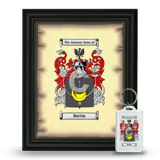 Battin Framed Coat of Arms and Keychain - Black