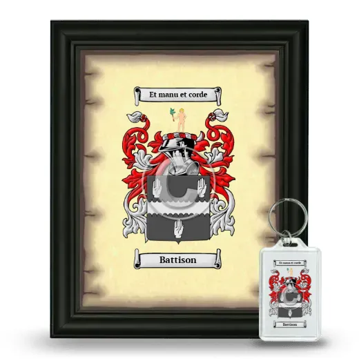 Battison Framed Coat of Arms and Keychain - Black