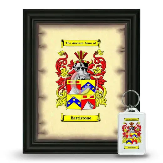 Battistone Framed Coat of Arms and Keychain - Black