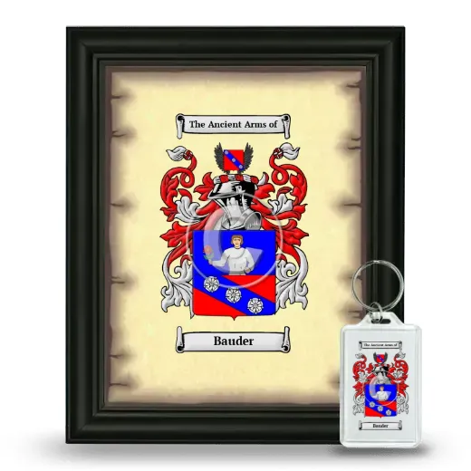 Bauder Framed Coat of Arms and Keychain - Black