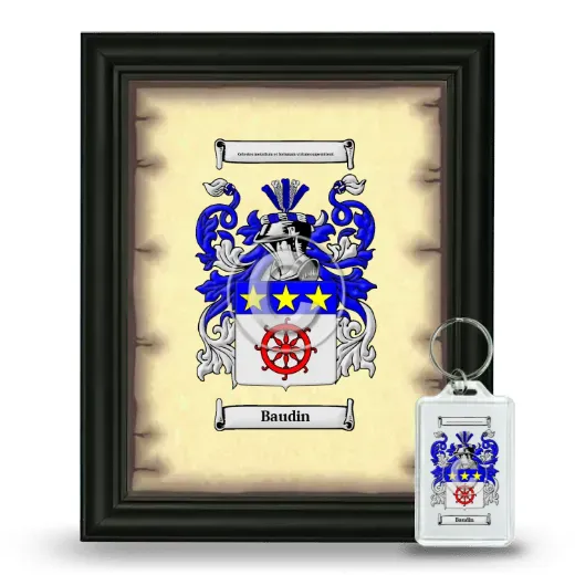 Baudin Framed Coat of Arms and Keychain - Black