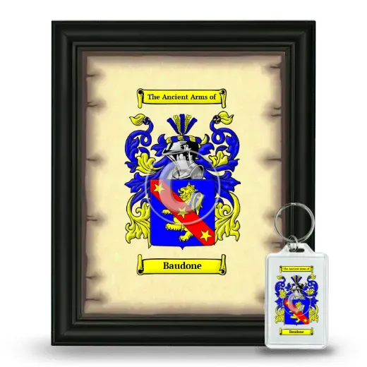 Baudone Framed Coat of Arms and Keychain - Black