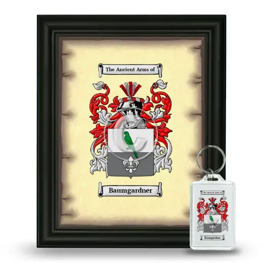 Baumgardner Framed Coat of Arms and Keychain - Black