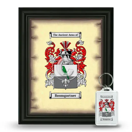 Baumgartner Framed Coat of Arms and Keychain - Black
