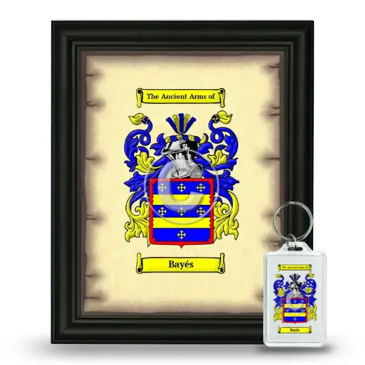 Bayés Framed Coat of Arms and Keychain - Black