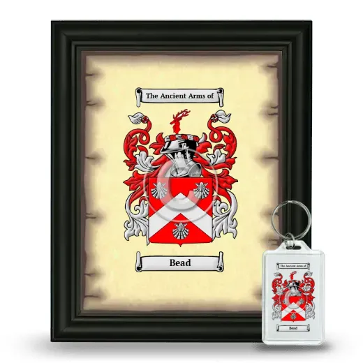 Bead Framed Coat of Arms and Keychain - Black