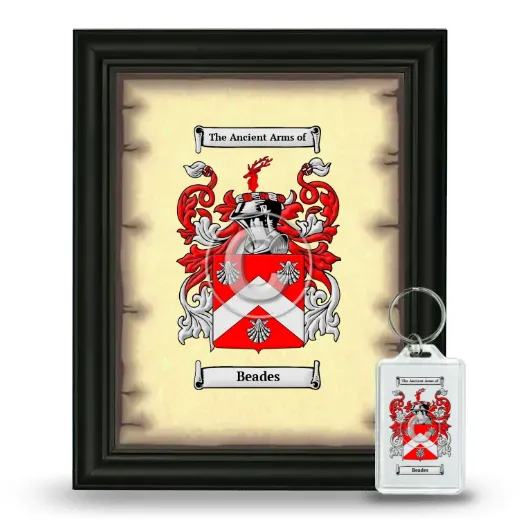 Beades Framed Coat of Arms and Keychain - Black