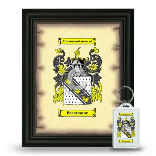 Beaermane Framed Coat of Arms and Keychain - Black