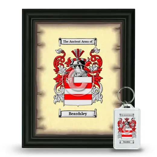 Beardsley Framed Coat of Arms and Keychain - Black