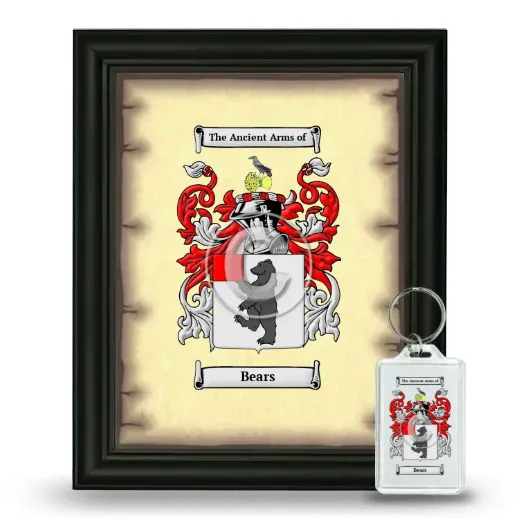 Bears Framed Coat of Arms and Keychain - Black