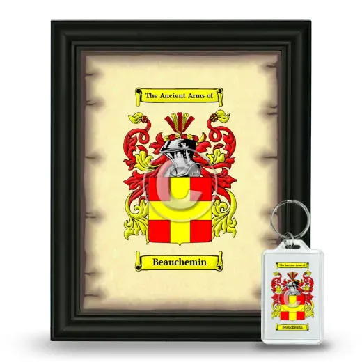 Beauchemin Framed Coat of Arms and Keychain - Black
