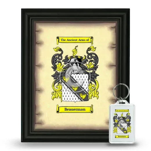 Beauerman Framed Coat of Arms and Keychain - Black