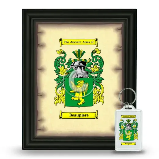 Beaupiere Framed Coat of Arms and Keychain - Black