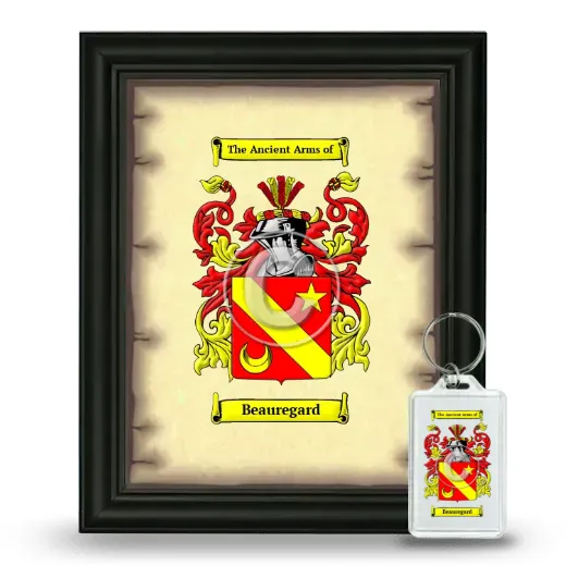 Beauregard Framed Coat of Arms and Keychain - Black