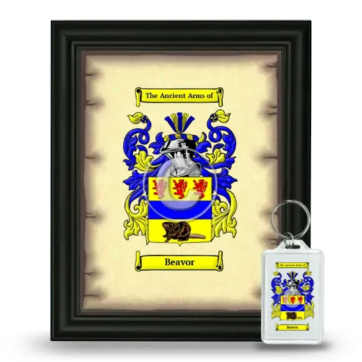 Beavor Framed Coat of Arms and Keychain - Black