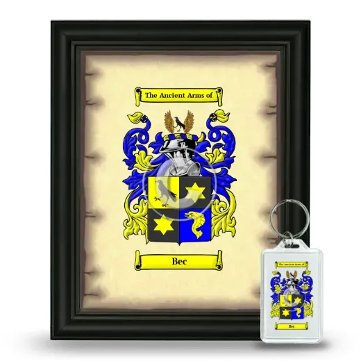 Bec Framed Coat of Arms and Keychain - Black